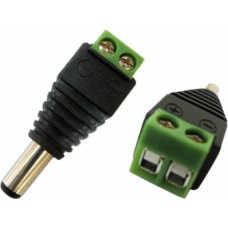 CCTV Camera Power Connector- Male Plug with Screw Terminals